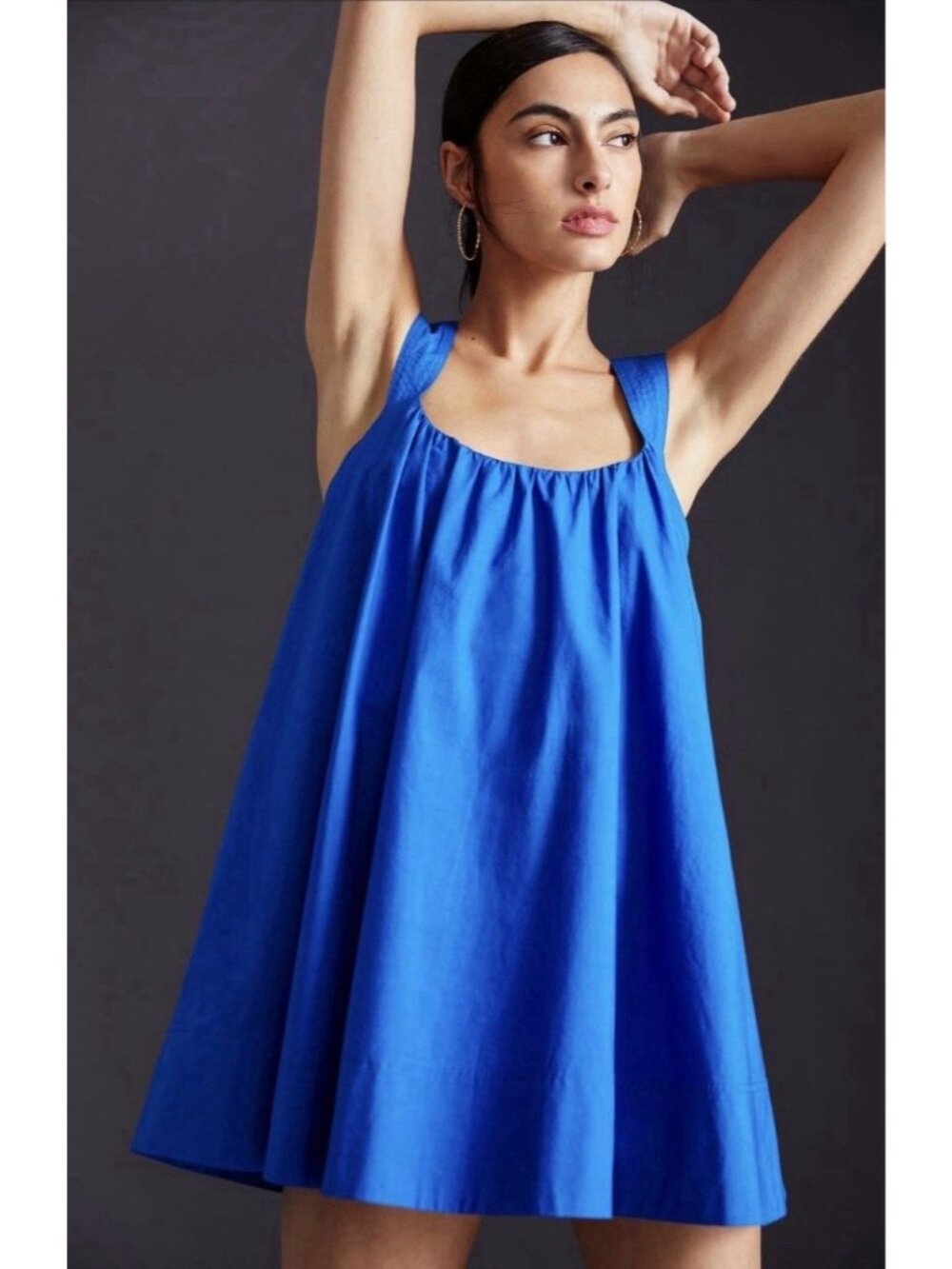 NWT Maeve by Anthropologie Cobalt Blue Pullover Crossback Mini Dress Small - Picture 6 of 9